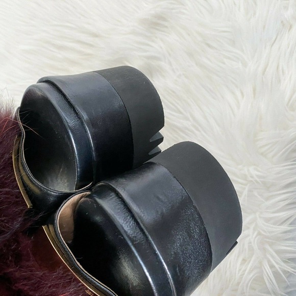 Sergio Rossi Fur Platform Wedge Slingback Sandal - Picture 8 of 12